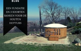 Een fundatie en 3 soorten banken voor de houten hottubs